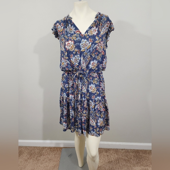 Sold Velvet by Graham and Spencer Paloma tie Waist boho floral mini dress - Picture 3 of 13